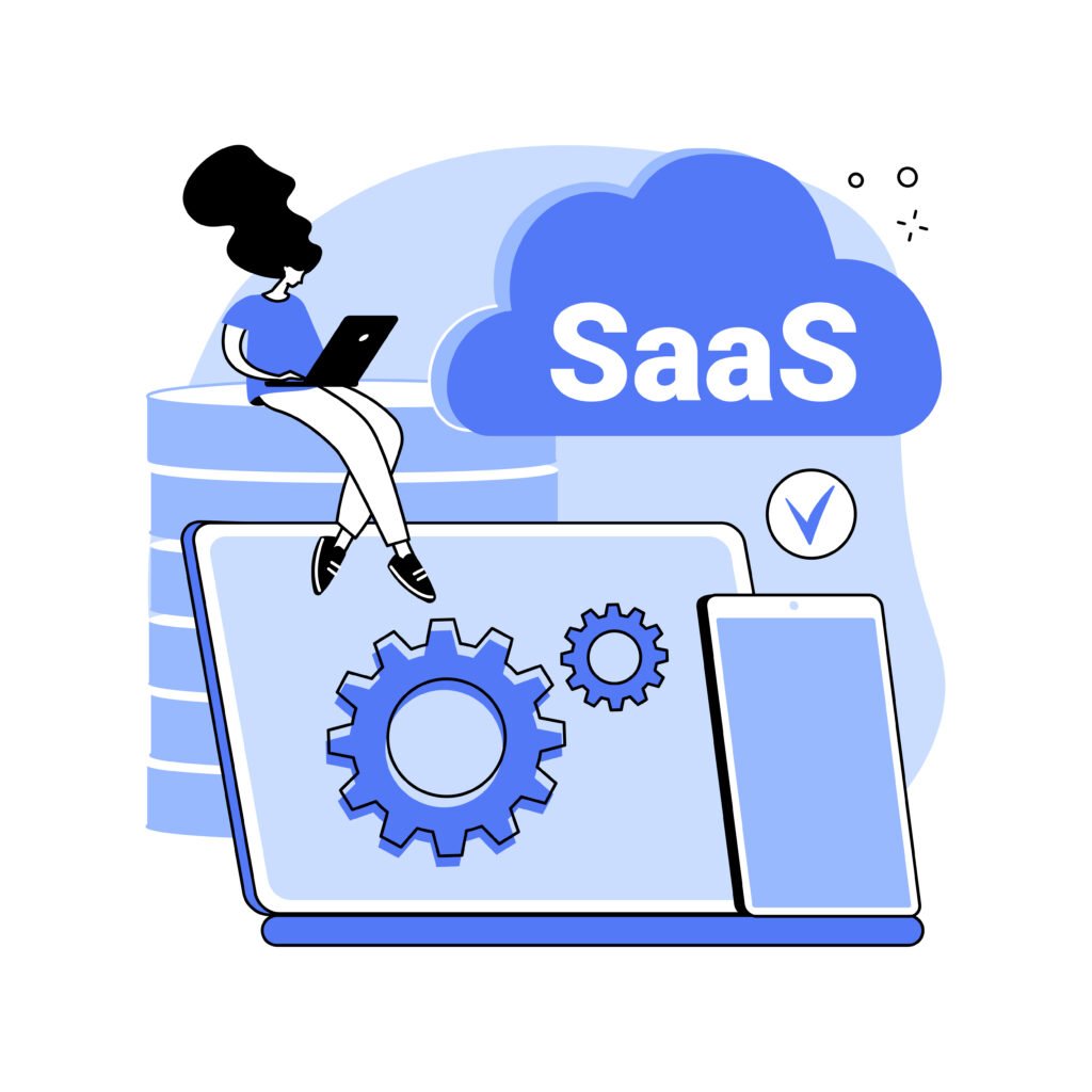 One girl uses Software as a Service (SaaS), accessing ready-to-use programs through web browsers