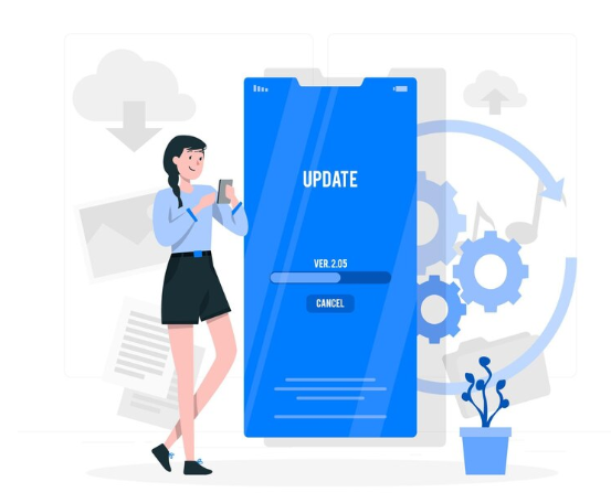 Client smiles as Automatic Updates keep software current, saving time and avoiding manual work