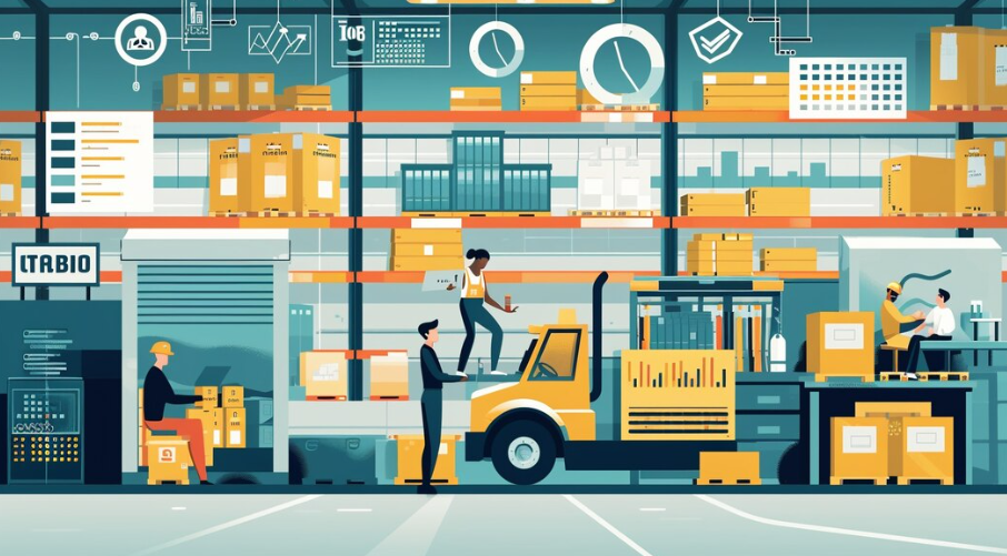 Employees use Warehouse Management Systems (WMS) to track inventory and speed up order processing